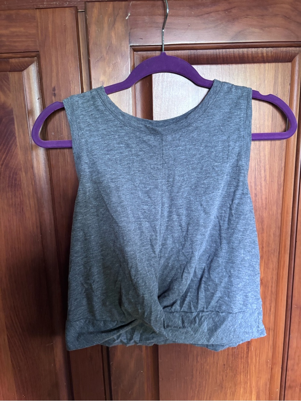 SO Gray Twist-Front Tank Top